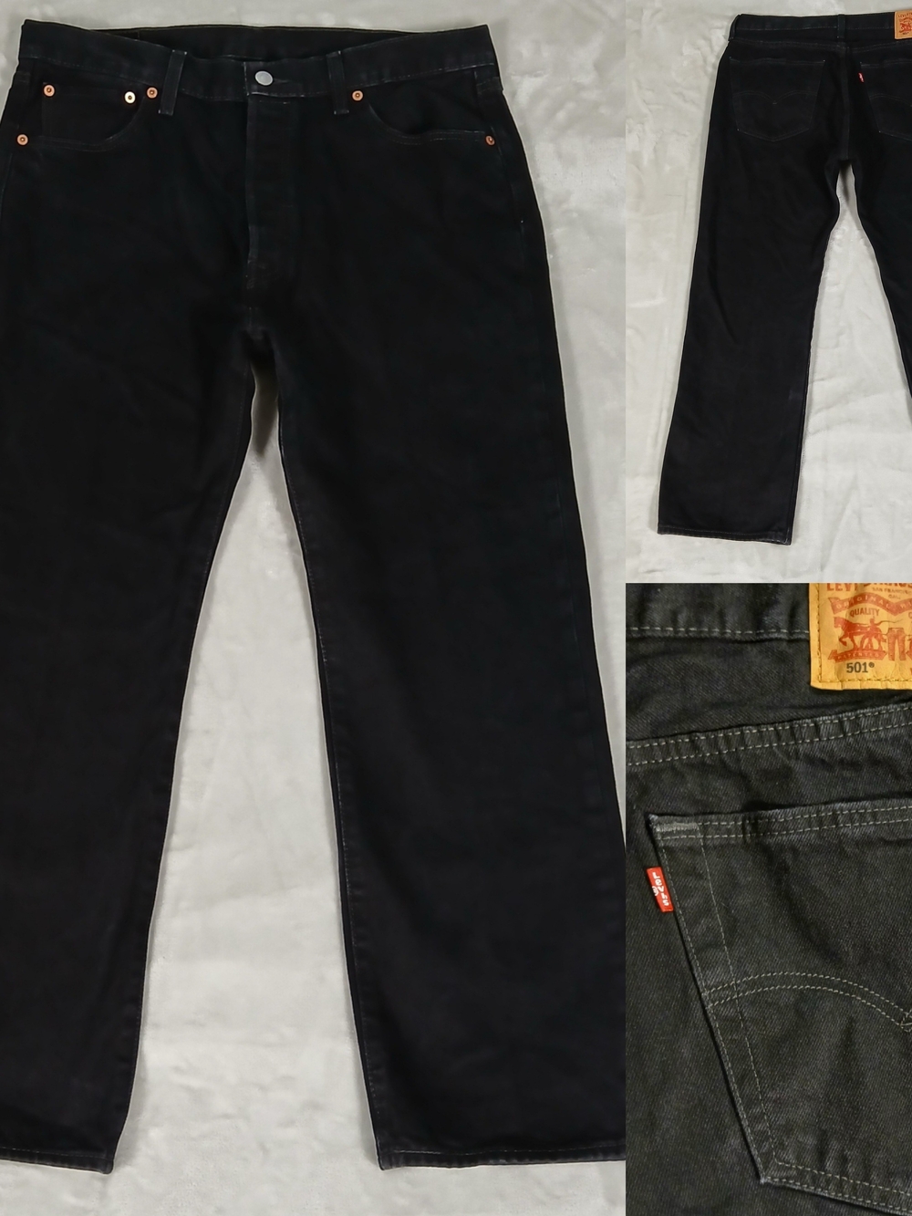Levi's 501 Jeans 36x30 Men's Fits 36x29 Button Fly Black